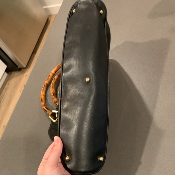 Gucci black leather and bamboo handle purse bag. Date code is in photos. - Picture 10 of 10